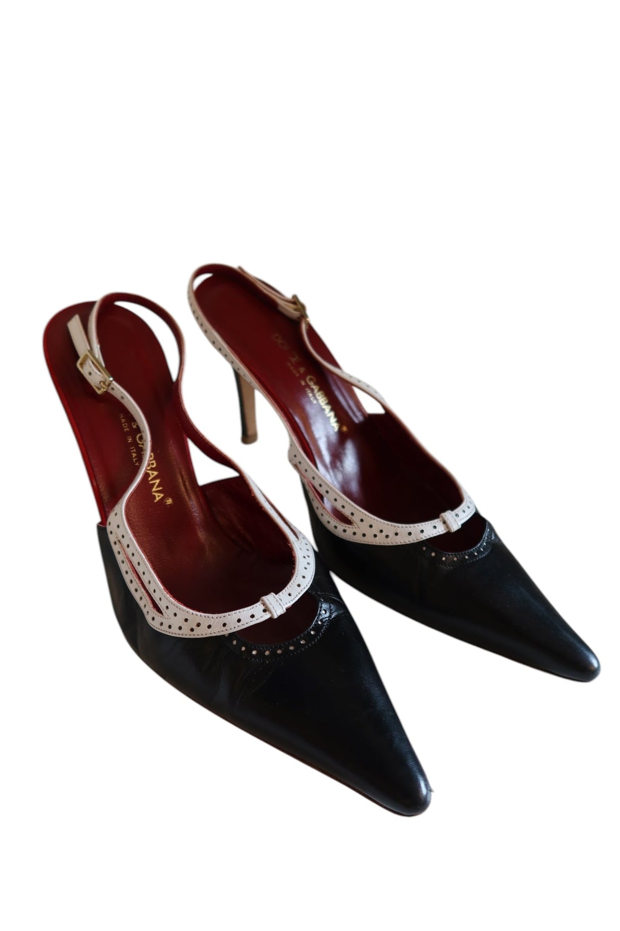 Dolce & Gabbana black and white slingbacks (38)