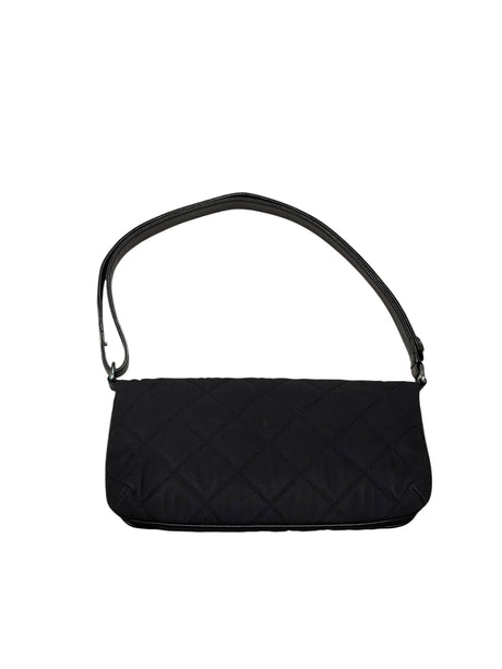Chanel giant Mademoiselle black quilted nylon flap bag