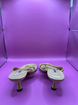 Manolo Blahnik Iridescent Yellow Heeled Sandals - Size 39