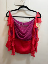 Pink and purple beaded tank top - TUV #09890