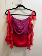 Pink and purple beaded tank top - TUV #09890