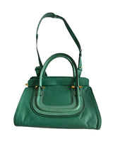 Chloé green Everston leather snakeskin trimmed bag