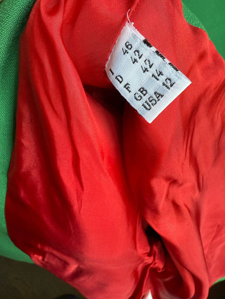 Moschino Cheap & Chic Green & Red Wool House Curtains Skirt Suit
