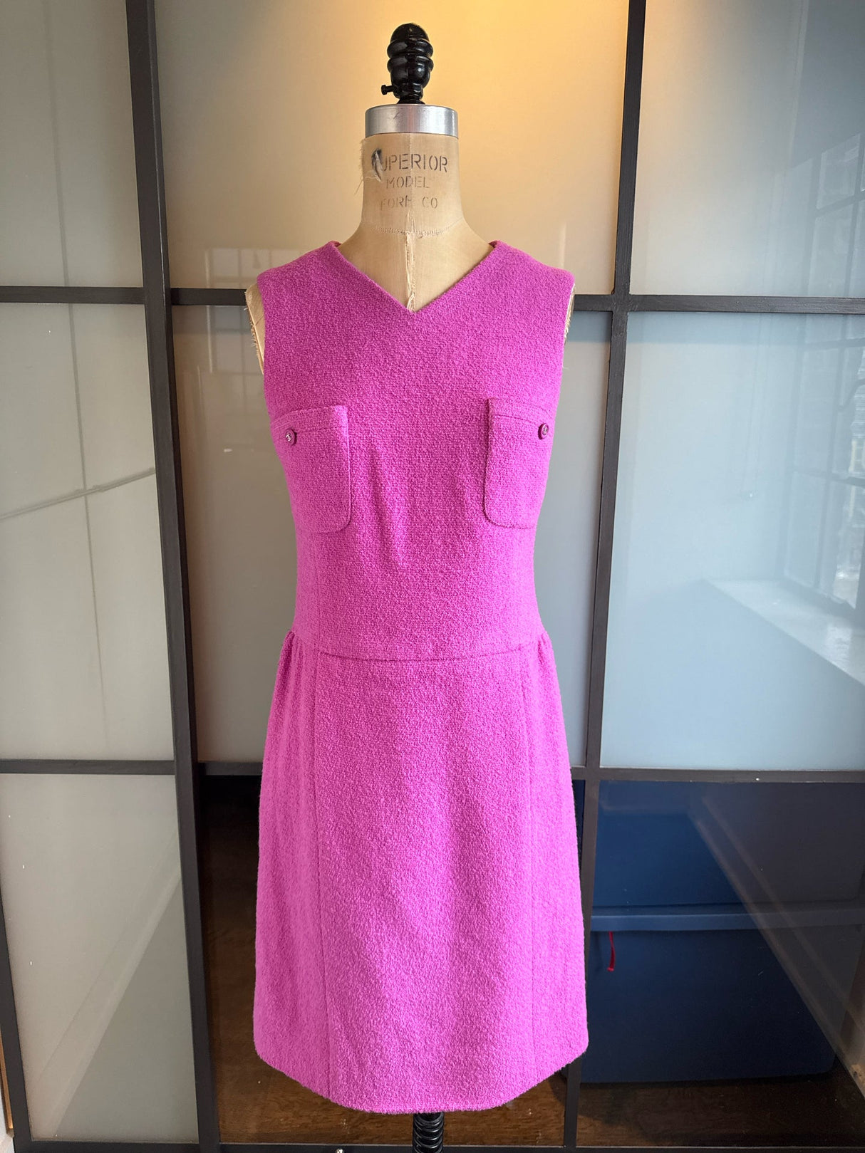 Chanel Size S/M Pink Wool 2 Piece Coat Dress