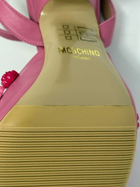 Moschino 35 Pink Sugar Flower Heels Sandals NEW