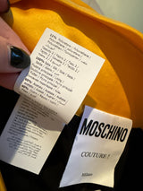 Moschino Black & Yellow Satin Bow Pants