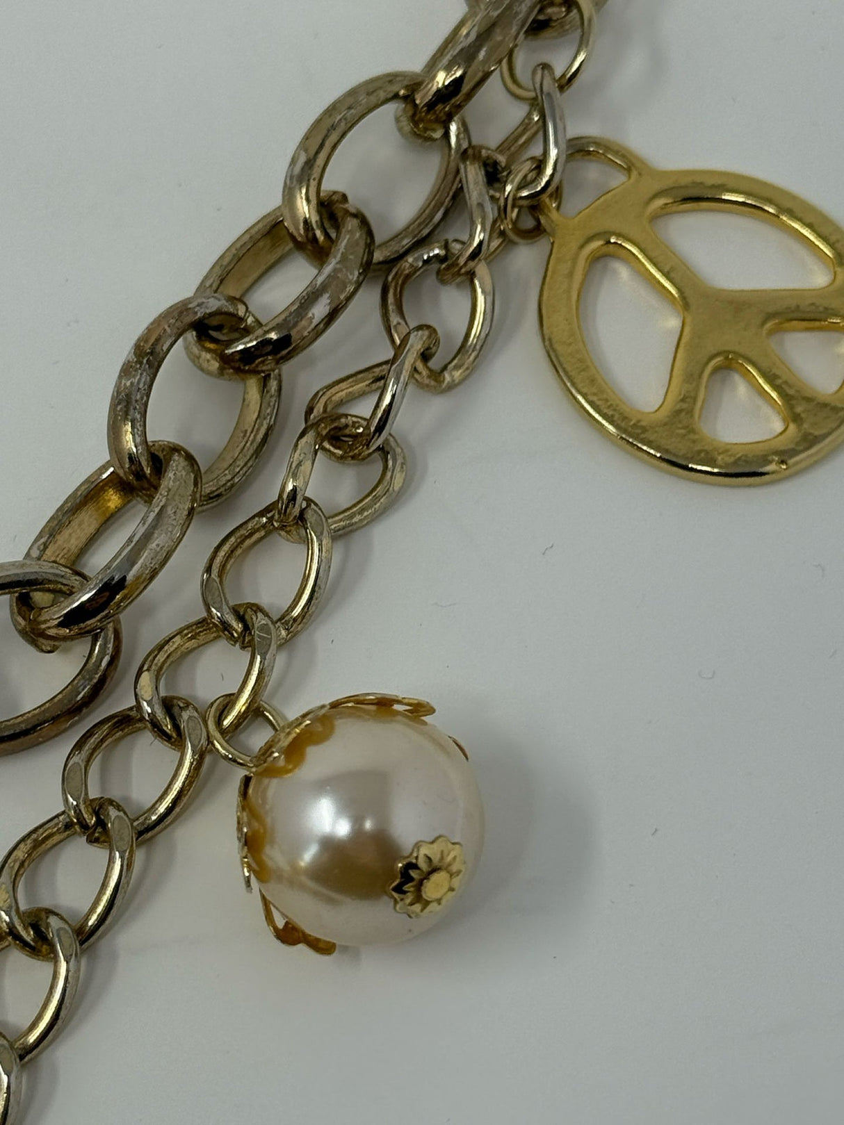 Moschino Gold Chain Charm Heart Belt