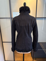 Express Black Size XS Shearling Fur Coat