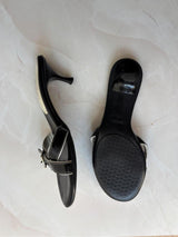 Coach US 9 Black Leather Slide Sandal