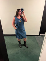 Denim dress with birds on it - sku tuv #65789