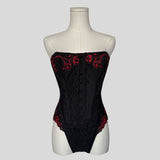 Embroidered corset and matching panties