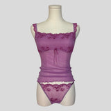 Lace mesh cami and matching panties