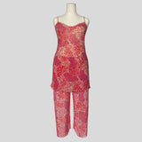 Floral slip and pants pajama set