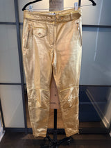 Moschino x H&M Size 0 Gold Leather Moto Pants