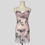 Floral sheer slip with matching panties