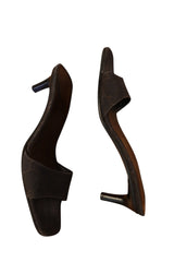 Gucci GG monogram dark brown mules (6.5B)