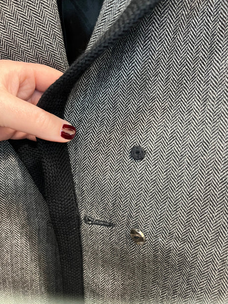 Givenchy Couture Houndstooth Gray and Black Double-Breasted Blazer Size 6