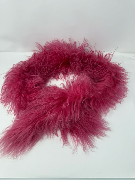 Moschino Fuschia Mongolian Lam Fur Wrap