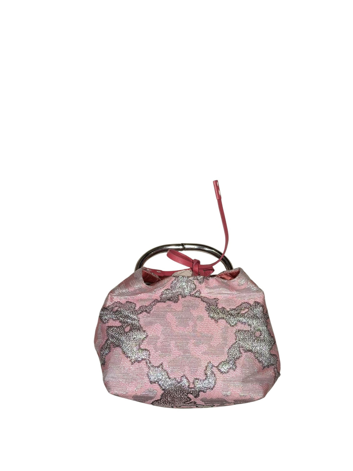 Prada pink brocade mini evening bag