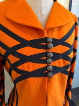 Moschino Cheap & Chic Size 8 Orange & Black Wool Jacket