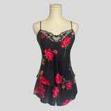 Silky floral heart pajama set
