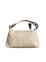 Chanel beige caviar leather bag with wood details