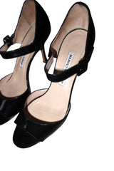 Manolo Blahnik black patent leather Mary Jane heels (39)