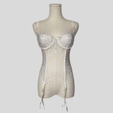 Embroidered swirl corset
