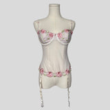 Floral embroidered corset