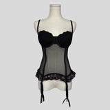 Lace ruffled corset