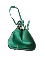 Chloé green Everston leather snakeskin trimmed bag