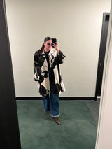 Mohl New York Fur Company Calf Hair Cow Hide Print Jacket with detachable hood