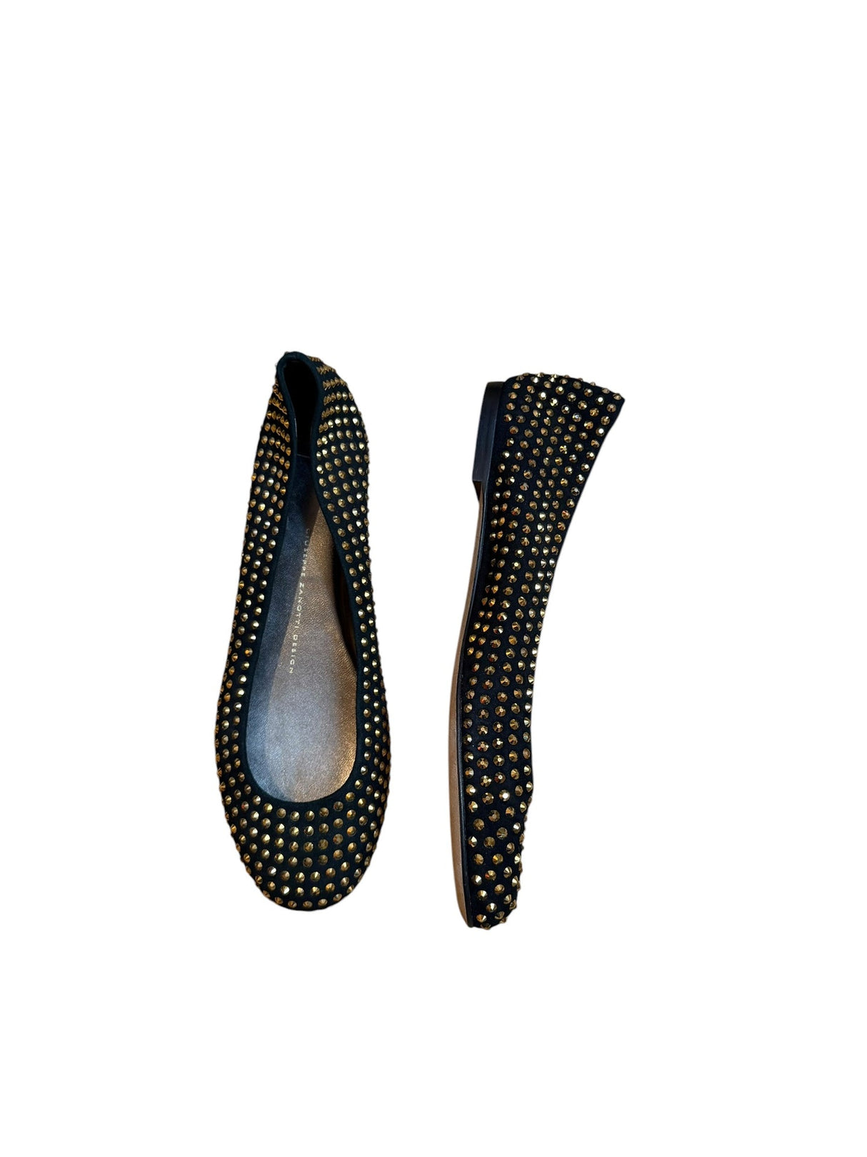 Giuseppe Zanotti black and gold rhinestones ballet flats (36.5)