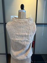 Izzue Size XS Cream Angora Funnel Neck Vest