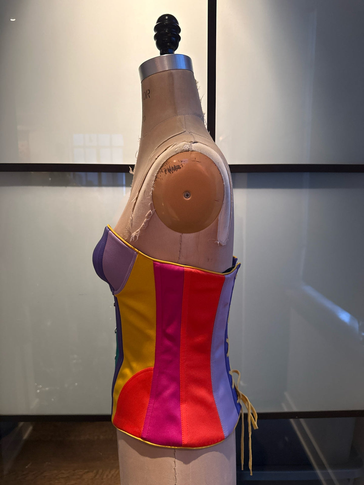 Moschino Size 6 Rainbow Striped Bustier Corset NWT