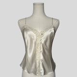 Button up lace trim cami