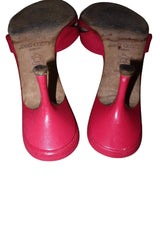 Jimmy Choo hot pink mules with bows (39)