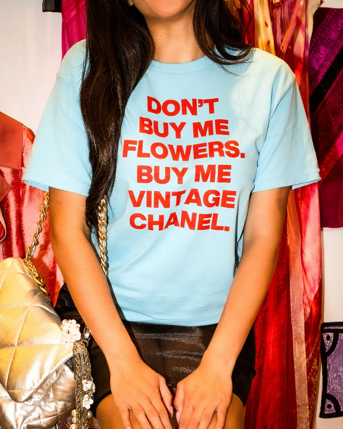 "Don't Buy Me Flowers Buy Me Vintage Chanel" Baby Tee