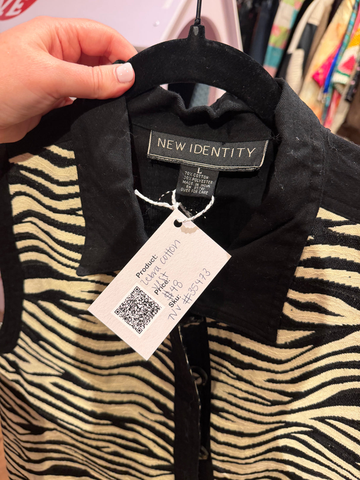 “As is” zebra cotton vest tuv #35473