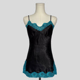 Crinkle texture lace trim cami