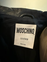 Moschino Black Size it 42  Leather Biker Moto Jacket