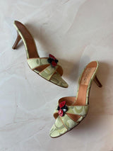 Coach US 8 Sage Green Monogram Canvas Mule Sandal