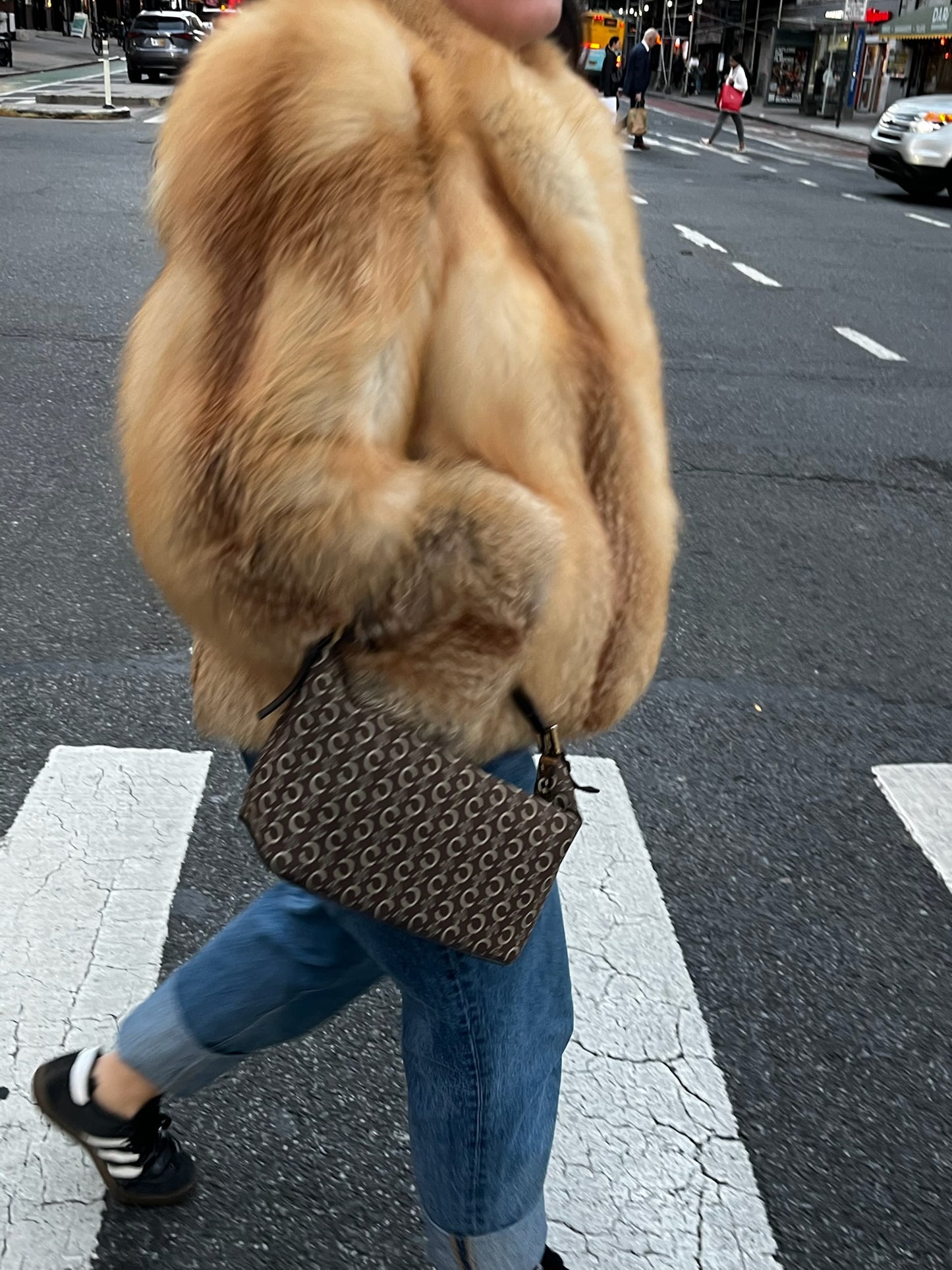 Brown 90s Celine "C" Shoulder Bag