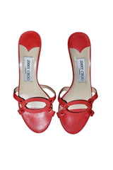 Jimmy Choo orange mules with oval detail (36.5)