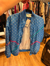 Blue polka dot apres ski jacket TUV #22125
