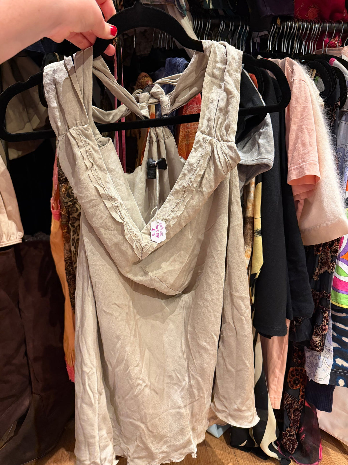 Banana Republic 100% silk tank with metal detail