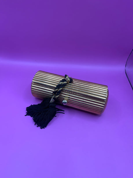 Rare Vintage Lancome Cylinder Evening Bag with Tassel Detail