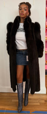Rare dark mink with fox fur trim TUV #11
