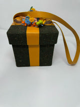 Moschino Tweed Leather Box Bag  Purse