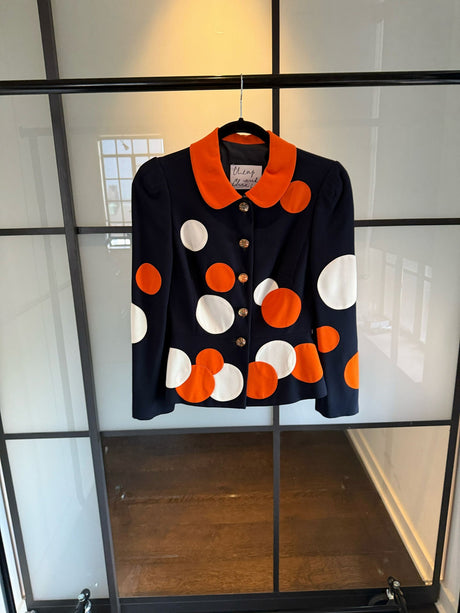 Moschino Cheap & Chic Navy & Orange Polka Dot Jacket The Nanny